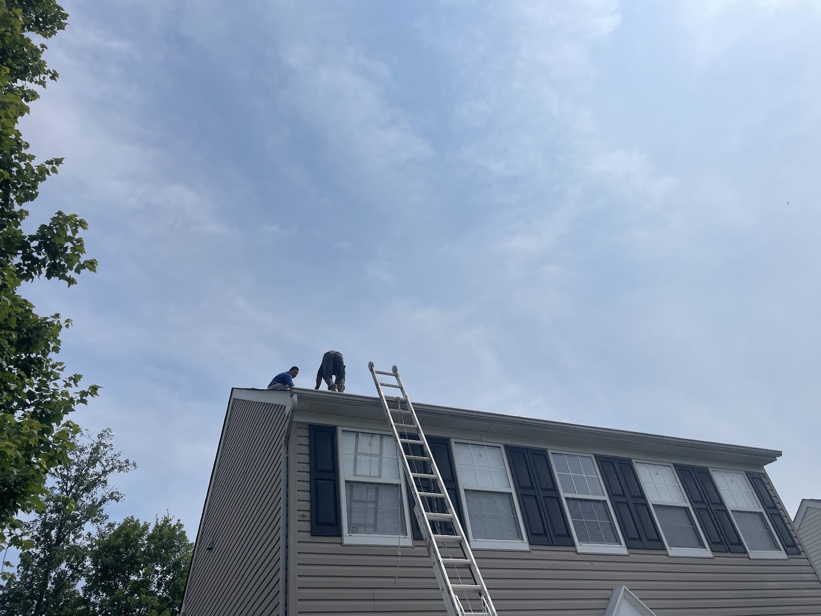 Roof replacement in progress, Fairfax County VA